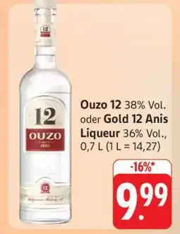Edeka Ouzo 12 oder Gold 12 Anis Liqueur Angebot