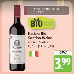 Edeka Italien: Bio Sontino Weine Angebot