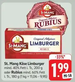 Edeka St. Mang Käse Limburger oder Rubius Angebot
