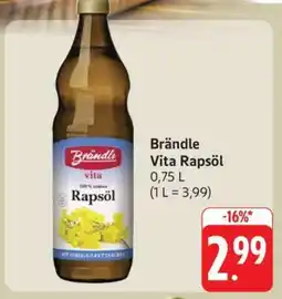 Edeka Brändle Vita Rapsöl Angebot