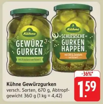 Edeka KÜHNE Gewürzgurken Angebot