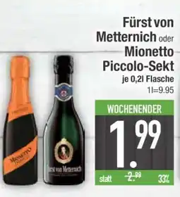 Edeka Fürst von Metternich oder Mionetto Piccolo-Sekt Angebot
