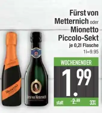 Edeka Fürst von Metternich oder Mionetto Piccolo-Sekt Angebot