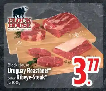 Edeka Block House Uruguay Roastbeef oder Ribeye-Steak Angebot