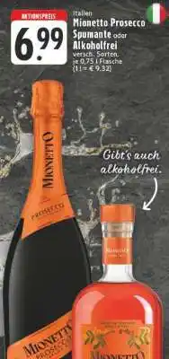 Edeka Mionetto Prosecco Spumante oder Alkoholfrei Angebot