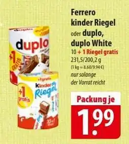 Famila Nord Ost Ferrero kinder Riegel oder duplo, duplo White Angebot