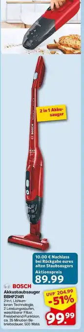 Famila Nord Ost Bosch Akku-Staubsauger BBH214R Angebot