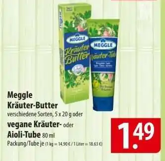 Famila Nord Ost Meggle Kräuter-Butter oder vegane Kräuter- oder Aioli-Tube Angebot
