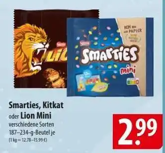 Famila Nord Ost Smarties, Kitkat oder Lion mini Angebot