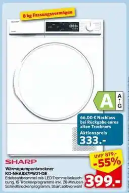 Famila Nord Ost SHARP Wärmepumpentrockner KD-NHA8S7PW21-DE Angebot