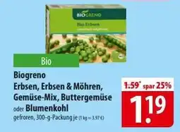 Famila Nord Ost Biogreno Erbsen, Erbsen & Möhren, Gemüse-Mix, Buttergemüse oder Blumenkohl Angebot