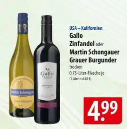 Famila Nord Ost Gallo Zinfandel oder Martin Schongauer Grauer Burgunder Angebot