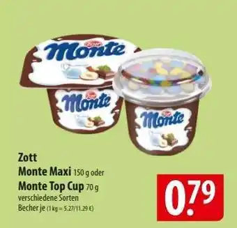 Famila Nord Ost Zott Monte Maxi oder Monte Top Cup Angebot
