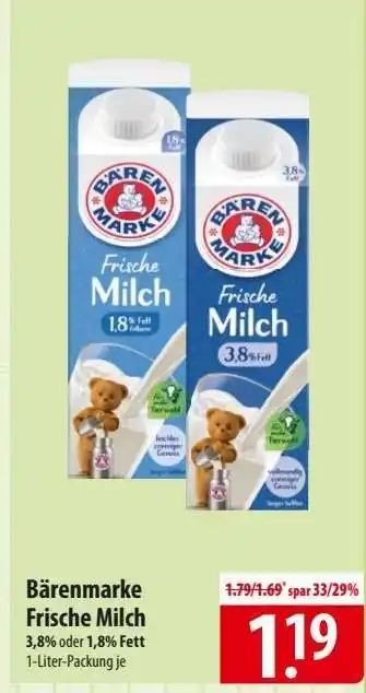 Famila Nord Ost Bärenmarke Frische Milch Angebot