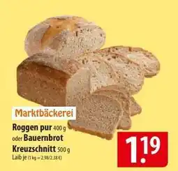Famila Nord Ost Roggen pur oder Bauernbrot Kreuzschnitt Angebot