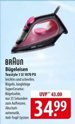 Famila Nord Ost Braun Bügeleisen Texstyle 1 SI 1070 PU Angebot