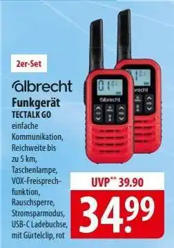Famila Nord Ost albrecht Funkgerät TECTALK GO Angebot