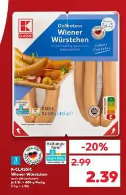 Kaufland K-CLASSIC Wiener Würstchen Angebot