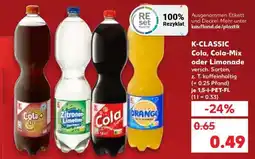 Kaufland K-CLASSIC Cola, Cola-Mix oder Limonade Angebot
