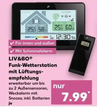 Kaufland LIV&BO Funk-Wetterstation mit Lüftungsempfehlung Angebot