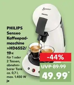 Kaufland PHILIPS Senseo Kaffeepadmaschine HD6552/19 Angebot