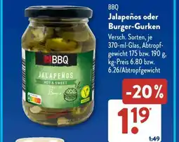 Aldi Süd BBQ Jalapeños oder Burger-Gurken Angebot