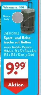 Aldi Süd Sport- und Reisetasche auf Rollen Angebot