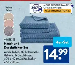 Aldi Süd NOVITESSE Hand- und Duschtücher-Set Angebot