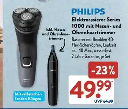 Aldi Süd PHILIPS Elektrorasierer Series 1000 mit Nasen- und Ohrenhaartrimmer Angebot