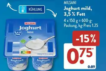 Aldi Süd MILSANI Joghurt mild, 3,5 % Fett Angebot