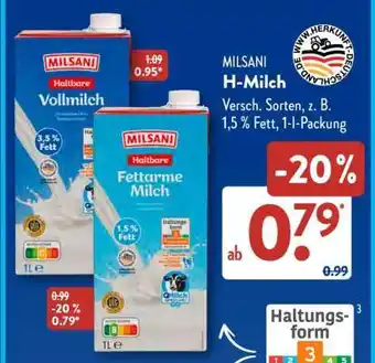Aldi Süd MILSANI H-Milch Angebot