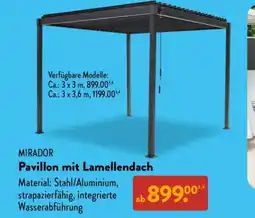Aldi Süd MIRADOR Pavillon mit Lamellendach Angebot