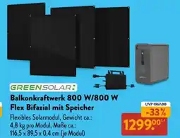 Aldi Süd Balkonkraftwerk 800 W/800 W Flex Bifazial mit Speicher Angebot