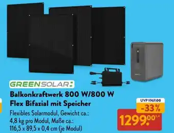 Aldi Süd Balkonkraftwerk 800 W/800 W Flex Bifazial mit Speicher Angebot