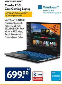 Aldi Süd Crawler E50i Core Gaming Laptop Angebot