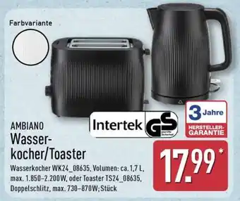 Aldi Nord AMBIANO Wasserkocher/Toaster Angebot
