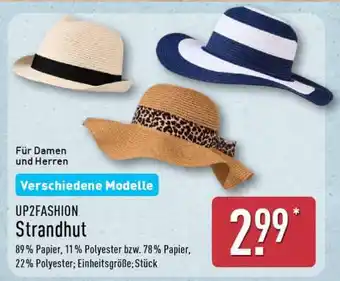 Aldi Nord UP2FASHION Strandhut Angebot