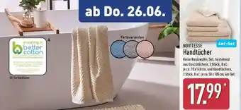 Aldi Nord NOVITESSE Handtücher Angebot