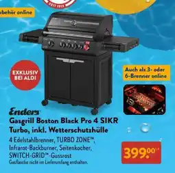 Aldi Nord ENDERS Gasgrill Boston Black Pro 4 SIKR Turbo, inkl. Wetterschutzhülle Angebot