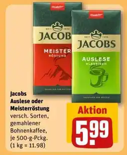 REWE Jacobs Auslese oder Meisterröstung Angebot
