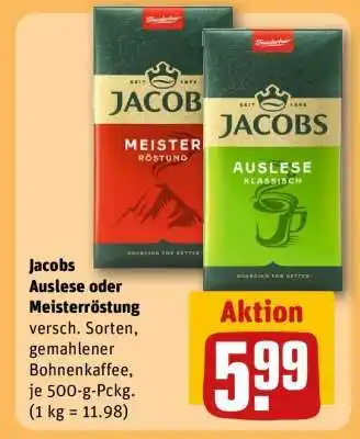 REWE Jacobs Auslese oder Meisterröstung Angebot