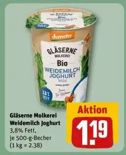 REWE Gläserne Molkerei Weidemilch Joghurt Angebot