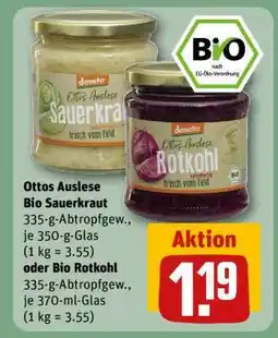 REWE Ottos Auslese Bio Sauerkraut oder Bio Rotkohl Angebot
