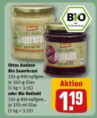 REWE Ottos Auslese Bio Sauerkraut oder Bio Rotkohl Angebot