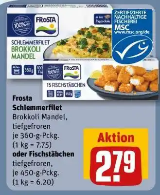 REWE Frosta Schlemmerfilet Brokkoli Mandel oder Fischstäbchen Angebot