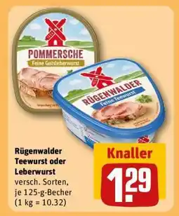 REWE Rügenwalder Teewurst oder Leberwurst Angebot
