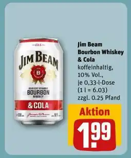REWE JIM BEAM Bourbon Whiskey & Cola Angebot