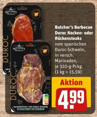 REWE Butcher's Barbecue Duroc Nacken- oder Rückensteaks Angebot