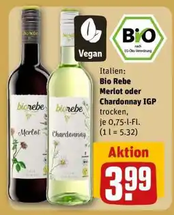 REWE Bio Rebe Merlot oder Chardonnay IGP Angebot