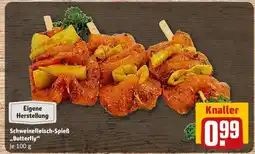 REWE Schweinefleisch-Spieß „Butterfly“ Angebot